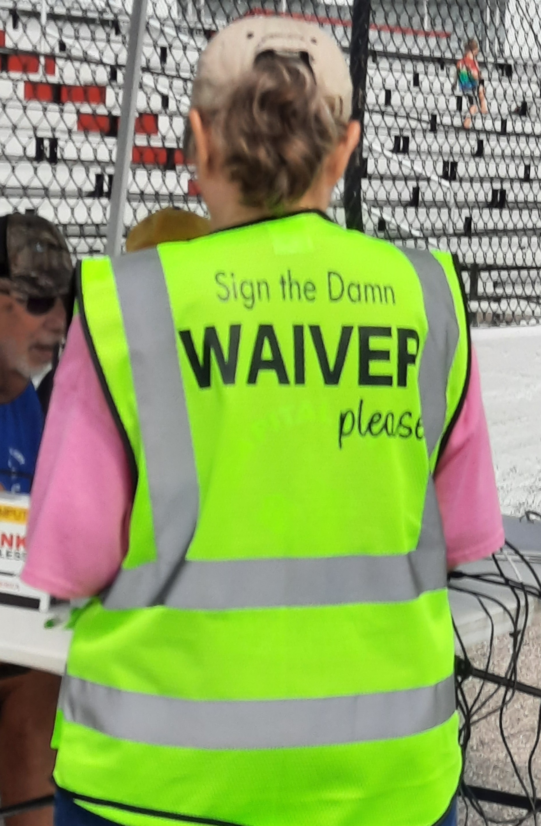 Damn Waiver safety vest sign